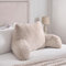OHS Teddy Fleece Cuddle Cushion, Supportive Reading Pillow Soft Cosy Cuddle Cushions for Bed Teddy Pillow with Arms Bed Seat for Relaxing Working from Home - Natural