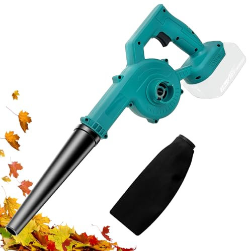 Cordless Leaf Blower for Makita 18V Battery, 2-In-1 Electric Jobsite Air Blower, Powerful Electric Garden Blower for Home Lawn Care Blowing Vacuuming (No Battery)