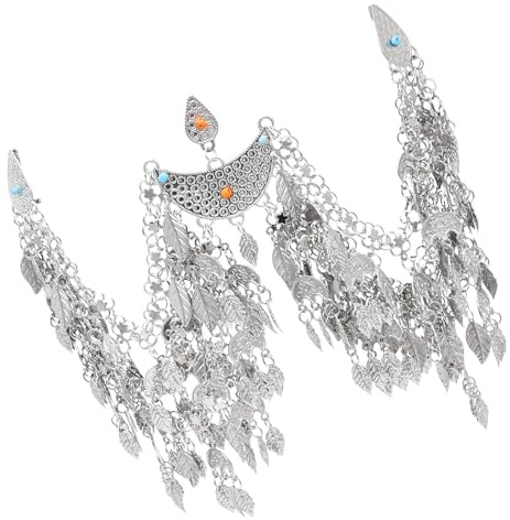 ZEPFJHE Elegante copricapo in lega con ciondolo etnico a mezzaluna, per feste e celebrazioni, decorazione per capelli