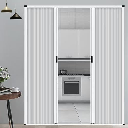 Hggdsac Porte Pliante accordéon, Porte de placard coulissante, Sans Perçage, Design Nid D'abeille, Installation facile, Cloisons de séparation, pour Chambre, salle de bain, Blanc(W×H:185×180cm)