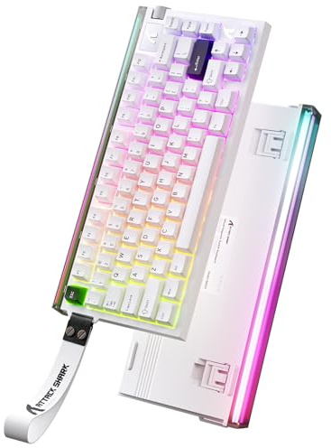 ATTACK SHARK R85 HE Rapid Trigger Keyboard Magnetic Switch with Custom Lightbox, 75% Wired Mechanical Keyboard, 8KHz Polling Rate, 0.005mm RT Accuracy, Support RT/Snap Tap/DKS/MT/TGL (Starlight White)