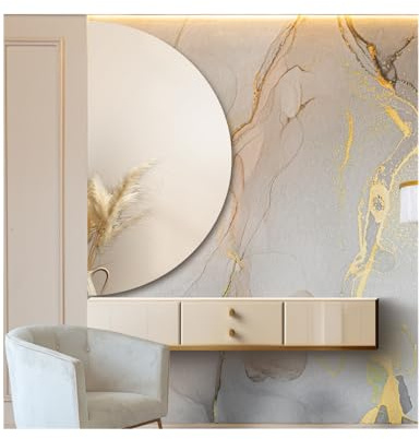 Alfaram® Spiegel, Wandspiegel, Badezimmerspiegel - 60x120 cm - Halbrund - Halbkreis - Rahmenlos - Geschliffenes Glas - für Schlafzimmer, Badezimmer, Flur