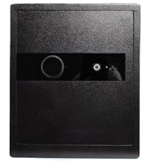 NIKCORP - Tresor für Zuhause 45x38x32, Möbeltresor aus Stahl mit Gepolstertem Innenraum aus PU-Leder, Geldverstecke, Schwarz, Biometrischem Fingerabdruck