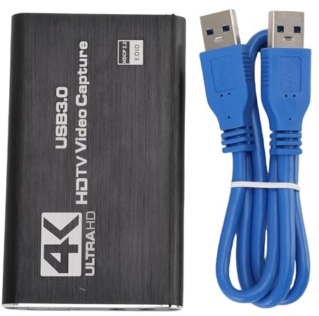 Fabater Videoaufnahmekarte, 4K HDMI USB 3.0 Aufnahmekarte für Streaming und Gaming, 1080P 60FPS HD, 5 Anschlüsse und Loop-Out, Kompatibel mit Wins 7 8 10, OS X, Linux,​ Android