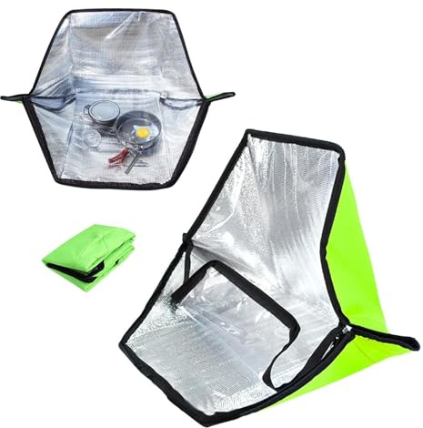 Solar Cooker and Camping Stove | Outdoor Cookware Sun-Powered Heating - Solar Oven for Self-sufficient Life | for RV Adventures Trekking Survival Training and Family