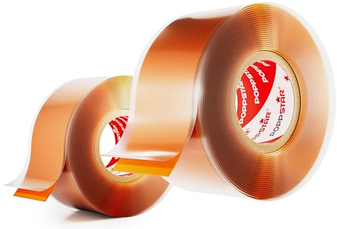 POPPSTAR ruban en silicone auto-fusionnant, 3m x 25mm, ruban isolant et d'étanchéité (Eau, Air), orange, 2 rouleaux