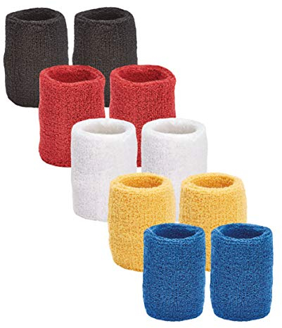 Unique Sports Multi Farbe Packung Sport Armbänder für Basketball Ligen, 5 Paar Armbänder Pro Packung