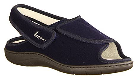 LIROMED 475-20Z2 Marine (blau) - sportliche Sandale - Haus - hüttenschuhe Damen Hausschuhe, Blau