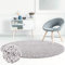 ayshaggy Shaggy Teppich Hochflor Langflor Einfarbig Uni Grau Weich Flauschig Wohnzimmer, Größe: 120 x 120 cm Rund