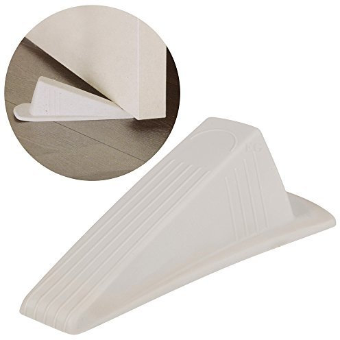 EG Homeware Extra Large 2 Door Wedge Stopper White Rubber Heavy Duty Wide Jam Block