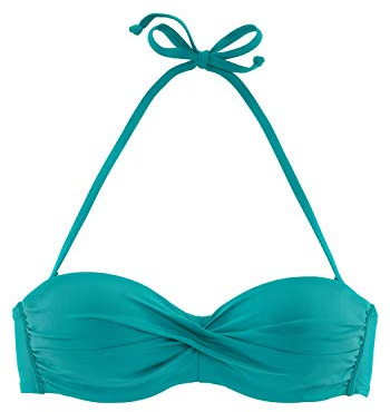 s.Oliver Damen Bügel Bikinioberteil - Bandeau - Top JPF - 27 184192, Einfarbig, Gr. 36 (Herstellergröße: 36C), Türkis (Türkis 30)
