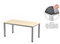 Rocada Mesa Executive 140X80 CM Color Blanco/Cristal Negro