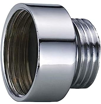 BFG 1/2 Zoll AG auf 3/8 Zoll IG BSP Chrom Reduktion Rundrohranschluss, Duschschlauch-Mischventil, Reduzierstück, Adapter, Chrom, silever, M8-H1CP-QYHF