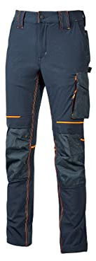 Pantalone U-Power Performance, Modello Atom, Slim Fit Elasticizzato, con Multi_tasche Frontali e Laterali, Tessuto Traspirante, Elastico in Vita, Cerniera di Chiusura (Deep Blue-)