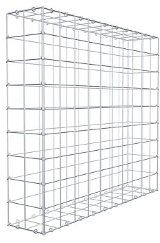 GABIONA Gabione 100 × 90 × 20 cm (L x H x T) – Steinkorb aus 4 mm Draht, Maschenweite 10 × 10 cm, C-Ring Verschluss + Gratis-Zange – ideal für Sichtschutz, Gabionenzaun, Gartenmauer und Steinkorbwand