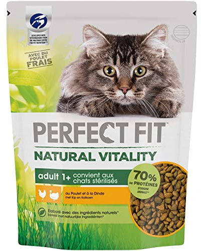 Natural Vitality Trockenfutter für ausgewachsene Katzen - geeignet für sterilisierte Katzen - Alleinfutter mit natürlichen Inhaltsstoffen - 6er Pack (6 x 1 kg)