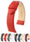 HIRSCH Uhrenarmband aus echtem Leder mit Schnellverschluss und Edelstahl-Schnalle, weich, flexibel und bequem, mehrere Farben und Größen, Toronto, Rot/silberfarbene Schnalle, 14mm - M, Armband
