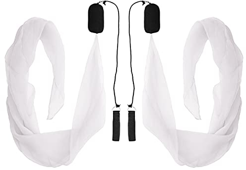 Diabolo Freizeitsport 60cm UV leucht Poi in Weiß - Angel Wings Spinning Pois. Spiral Pois, Soft-Pois für Erwachsene - geeignet für Anfänger und Profis