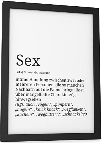 Papierschmiede® Definition: Sex, DIN A5 (15x21 cm), Poster für Wohnzimmer, Schlafzimmer, Küche, Esszimmer, Wandbild Geschenk Wanddeko - ohne Rahmen