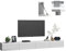 4housedesign® TV Board Lowboard Hängend | Fernsehschrank tv Sideboard Wohnzimmer | Lowboard Wohnzimmer fernsehregal tv Board Hängend tv Shrank tv 55 Zoll - TV Lowboard Weiß 280cm