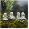 Uziqueif 4 Stücke Kleine Mönch Figuren Dekofiguren aus Sandstein - Miniatur Garten Dekoration Geschenk für Blumentöpfe, Aquarium, Bonsai, Heimwerken, Feengarten Dekoration,4pcs