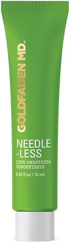 Goldfaden MD Needle-Less Line Glättungskonzentrat für Gesicht und Hals | mit Seetang-Extrakt, Hyaluronsäure, Hexapeptide, organischem Rottee-Extrakt
