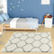 THE RUGS Shaggy Rug – Modern Moroccan Design Rugs for Living Room, Bedroom, Hallway, 3 cm Thick Area Rugs, (Trellis Ivory/Grey, 120cm Square)