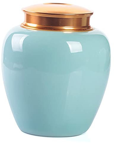 Uziqueif Ceramic Pet Urn Haustier Hund Katze Memorial Einäscherung Beerdigung Funeral Urn for Asche Aufbewahrungs Särge, Urnen & Gedenksteine Für Hunde,Blau