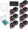 8 PCS 4 x 1.5V AA Battery Holder, KUOQIY 6V Back to Back Battery Holder Case Box with Wire Leads, with 2 PCS Plastic Battery Storage Box