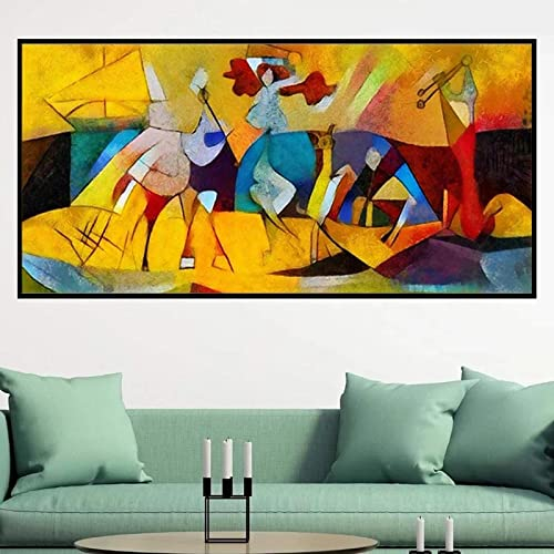 GEMMII Picasso Leinwanddruck Bilder XXL,Berühmte Malerei Abstrakte Poster und Drucke Leinwand Malerei Druck Wandkunst Wohnzimmer Wohnkultur 85x170cm Rahmenlos