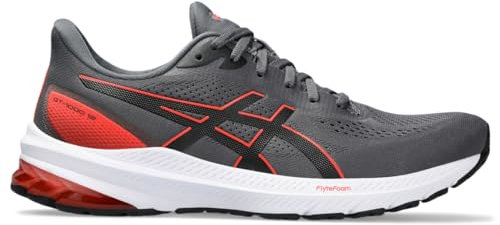 ASICS Herren GT-1000 12 Laufschuh, Größe 40, Carrier Grey/True Red, Carrier Grey/True Red, 40 EU