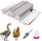MUALROUS Automatische Hühnerzufuhr Tredle Geflügel Feeders Trog 1 Huhn Drinker 1 Geflügel Food Scoop Kein Abfall Edelstahl Selbstöffnend für Hühner, Enten, Truthähnen