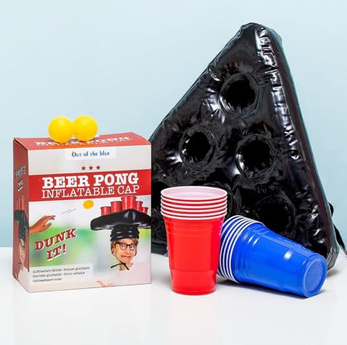 Out of the blue Beer Pong aufblasbare Mütze Trinkspiel Saufspiel Partyspiel Gesellschaftsspiel