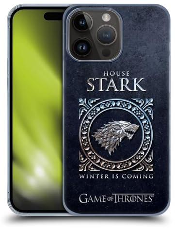 Head Case Designs Officially Licensed HBO Game of Thrones Stark Metallic Sigils Hard Back Case Compatible With Apple iPhone 15 Pro Max