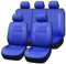 Flying Banner Universal Carbon Fibre Leather Car Seat Covers Airbag Compatible Seat Protector (Full Set, All Blue)