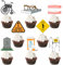 JOYMEMO 36 Pieces Over The Hill Cupcake Toppers, Old Age Cake Decorations, Funny Over The Hill Birthday Decor, Old People Retirement Party Supplies