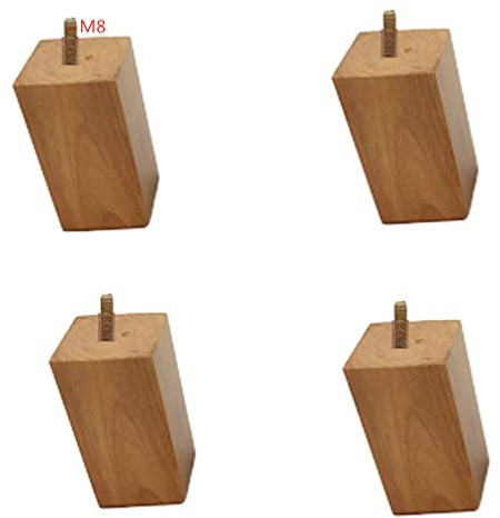 Pied de Table Pied Meuble 4 Pieds de Meubles en Bois Massif, Pieds de canapé carrés en Bois, Pieds de Rechange pour Armoire, Table Basse de télévision, Chaise, Repose-Pieds, Pied de lit, boi
