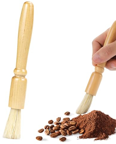 1PCS Coffee Brush Coffee Machine Accessories Coffee Grinder Cleaning Brush with Wood Handle for Barista for Home Kitchen