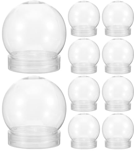 Operitacx 10 Stück 2.36in Schneekugel-Set Klare Weihnachts- Mit Schraubverschlüssen Leere Kunststoff-Schneekugeln Für DIY-Bastelarbeiten Zu Hause Weihnachten