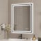 furduzz 600x800mm Bathroom Mirror with LED Lights, LED Bathroom Mirror with Black Frame, Wall Mounted Bathroom Vanity Mirror with Backlit Lights, Dimmable, Anti-Fog, Shatter-Proof, Memory, 3 Colors