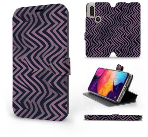 MOBIWEAR | Slim FLIP Case | Kompatibel mit Motorola One Vision, Made in EU handyhülle, Premium Schutzhülle, Transparent TPU Silicon, Book Style Hülle, Tasche - VA55S