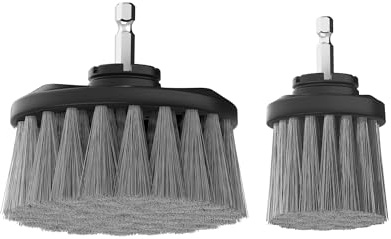 Dirt Devil Medium Bristle Cleaning Brush, Black, 2” & 3.5” | For Use on Showers, Porcelain and More, General-Purpose Cleaning, Scrubber Brush Drill Attachment for Cleaning