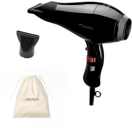Haartrockner Xlite Plus, schwarz, mit weißem Baumwollbeutel – Professioneller Haartrockner Made in Italy – leicht und leise, für gesundes Haar, kürzere Trocknungszeit, 2400 W