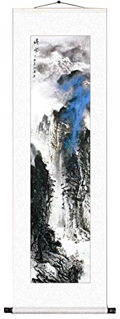 JOEBO Pintura en Rollo de Seda, Pinturas Decorativas, Rollo de Pared de Arte Chino, Pinturas de paisajes Chinos de Papel Xuan, Rollo de Pared, Imagen Colgante, Obra de Arte 45 x 120 cm, 05/5600