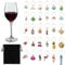 30 Pcs Wine Glass Charms ，Wine Glass Charms for Fun Parties, For Theme Party Cup Decoration