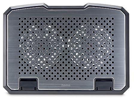 Hama Raffreddatore per laptop in alluminio, inclinabile, silenzioso, 2 ventole, fino a 40 cm, nero