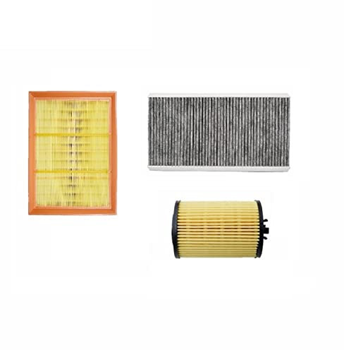 VAKIRA Filtro abitacolo Filtro aria Filtro olio, for Mercedes-Benz, Classe A W169 2004-2012 A150-A200 Modello B-CLASS W245 B150-B200 Filtro dell'aria abitacolo(3 Pcs Filter Set)