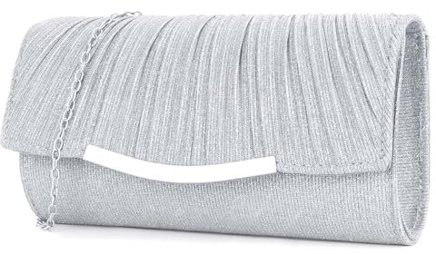 Clutches für Damen Hochzeit Tasche, Damen Clutch Elegante Cross Body Umhängetasche Abendtaschen Damen Clutches Tasche Women's Clutches Envelope Handtasche für Party Bankett Prom Mama Freundin (Silber)