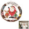 volumoon 25CM Weihnachtskranz für Tür, Weihnachtsmann Türkranz, Haustür Deko Weihnachten, Deko für Türkranz Weihnachten, Weihnachtskranz mit Weihnachtsmann für Aufhängen
