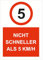 Indigos UG - Schild 5 kmh Speedlimit, Tempolimit - 297x420 - Hotel, Firma, Schutz, KITA, Arzt, Praxis - Sicherheit - Warnung - Aluverbundplatte 3mm, Wohnung - Hinweisschild - Warnschild